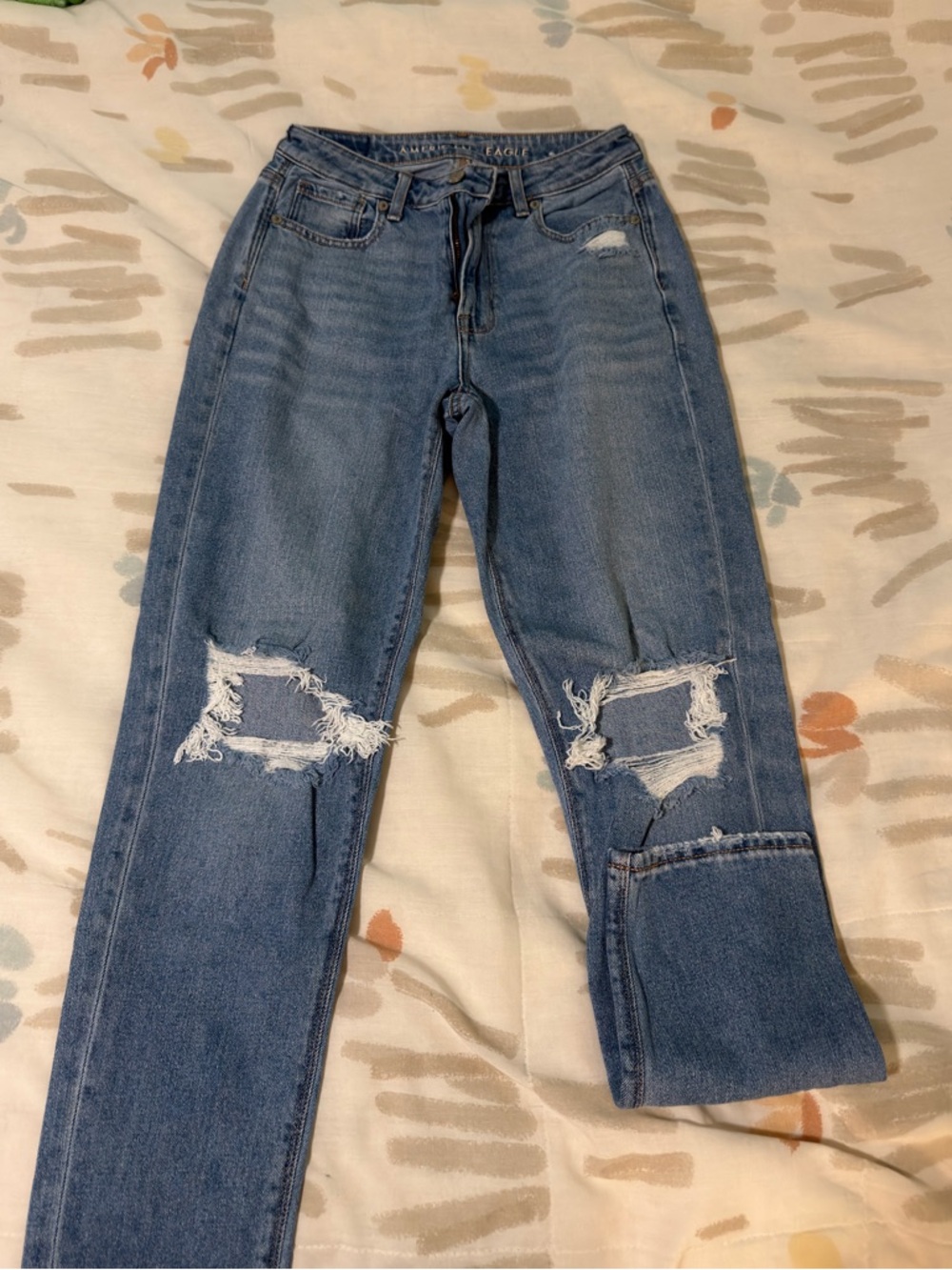 AE ripped mom jeans